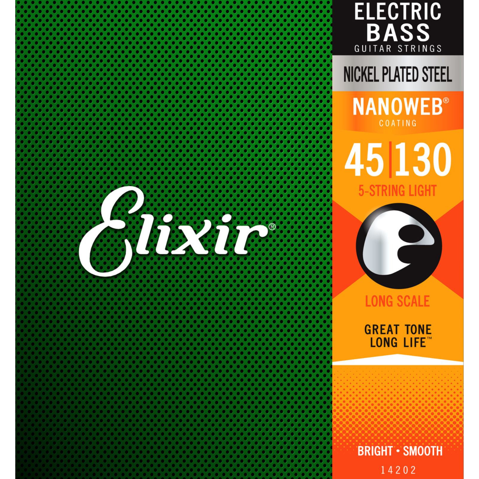 Bass　Elixir　Set　45-130　Plated　Nickel　Nanoweb　Steel　String