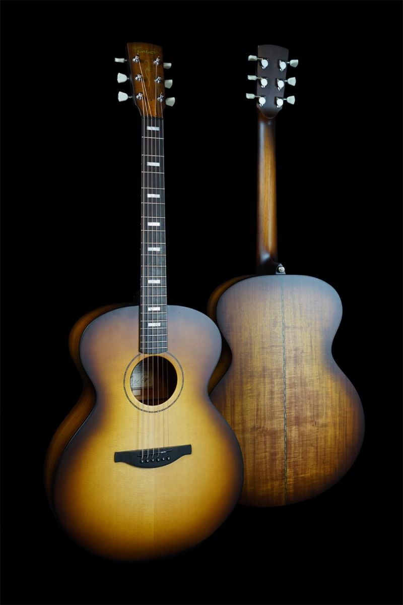 The Fenech VT Pro Auditiorium in Burst Finish and VT Pro Jumbo 12 String Model