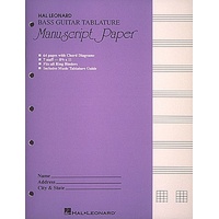 Bass Guitar Tablature Manuscript Paper