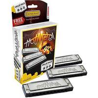 Hohner Hot Metal 3-Pce Harmonica Pack C, G, A
