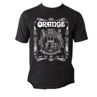 Orange Tee Shirt with Crest in Black L