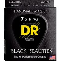 DR BKE7-11 Black Beauties - Black Coloured: 7-String Heavy 11-60