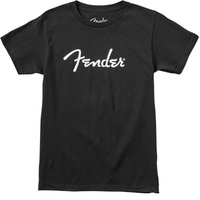 Fender T-Shirt - Spaghetti Logo - Black - L