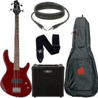 Cort Action Bass Pack - 3/4 Size - Open Pore Black Cherry