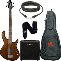 Cort Action Bass Pack - 3/4 Size - Open Pore Walnut
