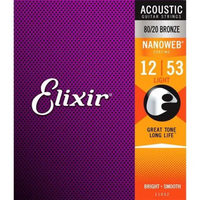 Elixir Acoustic 80/20 Bronze Nanoweb 12-53