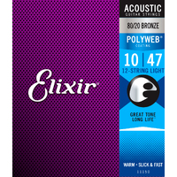 Elixir Acoustic 80/20 Bronze Polyweb 10-47 12-String