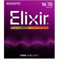 Elixir Acoustic 80/20 Bronze Nanoweb 16-70 Baritone