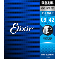 Elixir Electric Nickel Plated Steel Polyweb 9-42