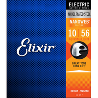 Elixir Electric Nickel Plated Steel Nanoweb 10-56 7 String Set