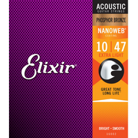 Elixir Acoustic Phosphor Bronze Nanoweb 10-47