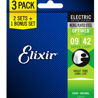 Elixir 3-Pack Optiweb Electric 9-42 Super Light