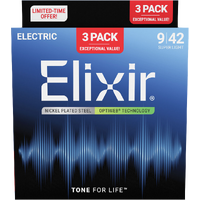 Elixir 3-Pack Optiweb Electric 9-42 Super Light