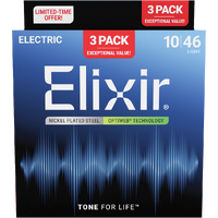 Elixir 3-Pack Optiweb Electric 10-46 Light