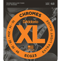 D'Addario XL Chromes Electric Flat Wound 10-48 - ECG23