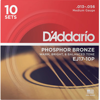 D'Addario EJ Acoustic Phosphor Bronze 13-56 10-Pack EJ17