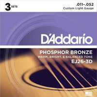 D'Addario EJ Acoustic Phosphor Bronze 11-52 3-Pack EJ26
