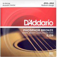 D'Addario EJ39 Phosphor Bronze 12-52 12 String Set