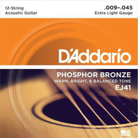 D'Addario EJ Acoustic Phosphor Bronze 9-45 12 String Set EJ41