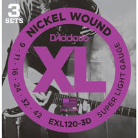 D'Addario XL Electric Nickel Wound 9-42 EXL120 3-Pack