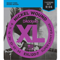 D'Addario XL Electric Nickel Wound 9-54 7-String Set - EXL120-7