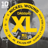 Daddario EXL125 Electric Guitar Strings Super Light Top Regular Bottom 9-46 10 Pack