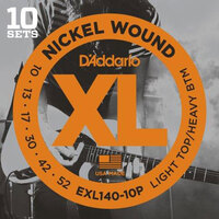D'Addario XL Electric Nickel Wound 10-52 10-Pack - EXL140