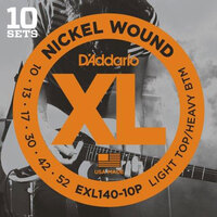 Daddario EXL140 Electric Guitar Strings Light Top Heavy Bottom 10-52 10 Pack