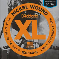 D'Addario XL Electric Nickel Wound 10-74 8-String Set - EXL140-8