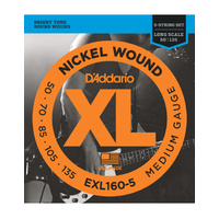 D'Addario XL Bass Nickel Wound 5-String 50-135 - EXL160