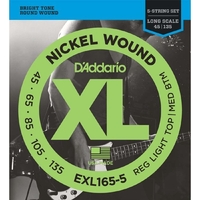 D'Addario XL Bass Nickel Wound 45-135 5 String Set - EXL165