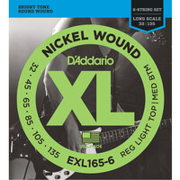 D'Addario XL Bass Nickel Wound 32-135 6-String Set -  EXL165-6