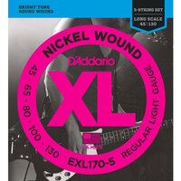 D'Addario XL Bass Nickel Wound 5-String Set - 45-130 - EXL170-5