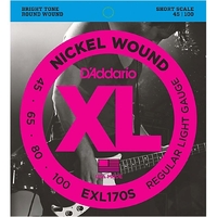D'Addario EXL170S Regular Light Nickel Wound Short Scale Bass Strings - .045-.100
