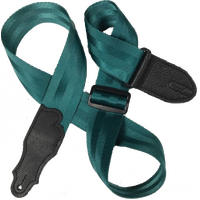 Franklin 2" Teal Aviator Seat Belt Strap with Pebbled Glove Leather End Tab