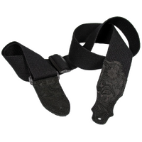 Franklin Cotton Guitar Strap Black/Black