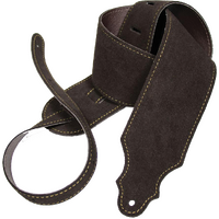 Franklin Guitar Strap 3" Chocolate Purist Suede with Buck Backing