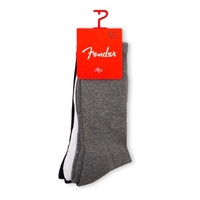 Perris Licensed FENDER "The Icon Back Tab" Large Crew Socks in Assorted (3-Pair)