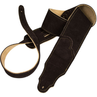 Franklin Guitar Strap Original 2.5" Chocolate Suede with Gold Stitching