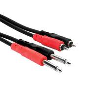 Hosa Stereo Interconnect Dual 1/4" TS to Dual RCA 2m CPR202