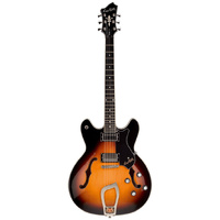 Hagstrom Viking Semi-Hollow Guitar in Tobacco Sunburst Gloss