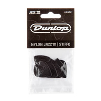 Dunlop Pick Pack Nylon 6 Pack Jazz III Black Stiffo
