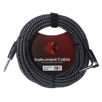 Kirlin Woven Instrument Cable - 20ft - Black