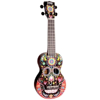 Mahalo Art Ukulele Skull Black