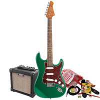 Northstar S-Style Electric Guitar Emerald Green with Aroma 10W Amp & Accessory Pack