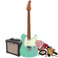 Northstar T-Style Electric Guitar Sea Foam Green with Aroma 10W Amp & Accessory Pack