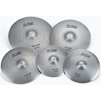 On Stage Stainless Steel Low Volume Practice Cymbal Set (5-Pce)