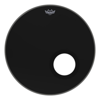 Remo Powerstroke® P3 Ebony® 22" Bass Drum with offset 5" hole P3-1022-ES-OH