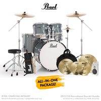 Pearl Roadshow-Plus 22″ Fusion Plus Drum Kit Package – Charcoal Metallic