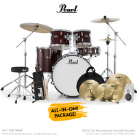 Pearl Roadshow-Plus 22″ Fusion Plus Drum Kit Package – Red Wine